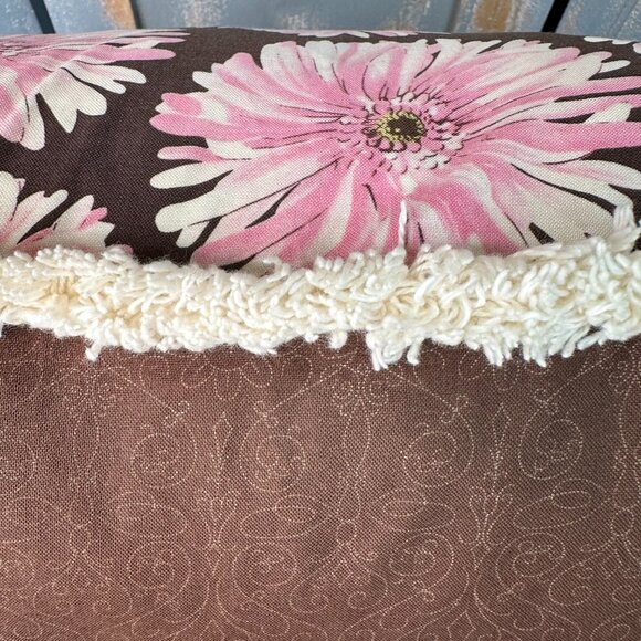 Arhaus Daisy Down Pillow Pink Brown - Picture 3 of 12